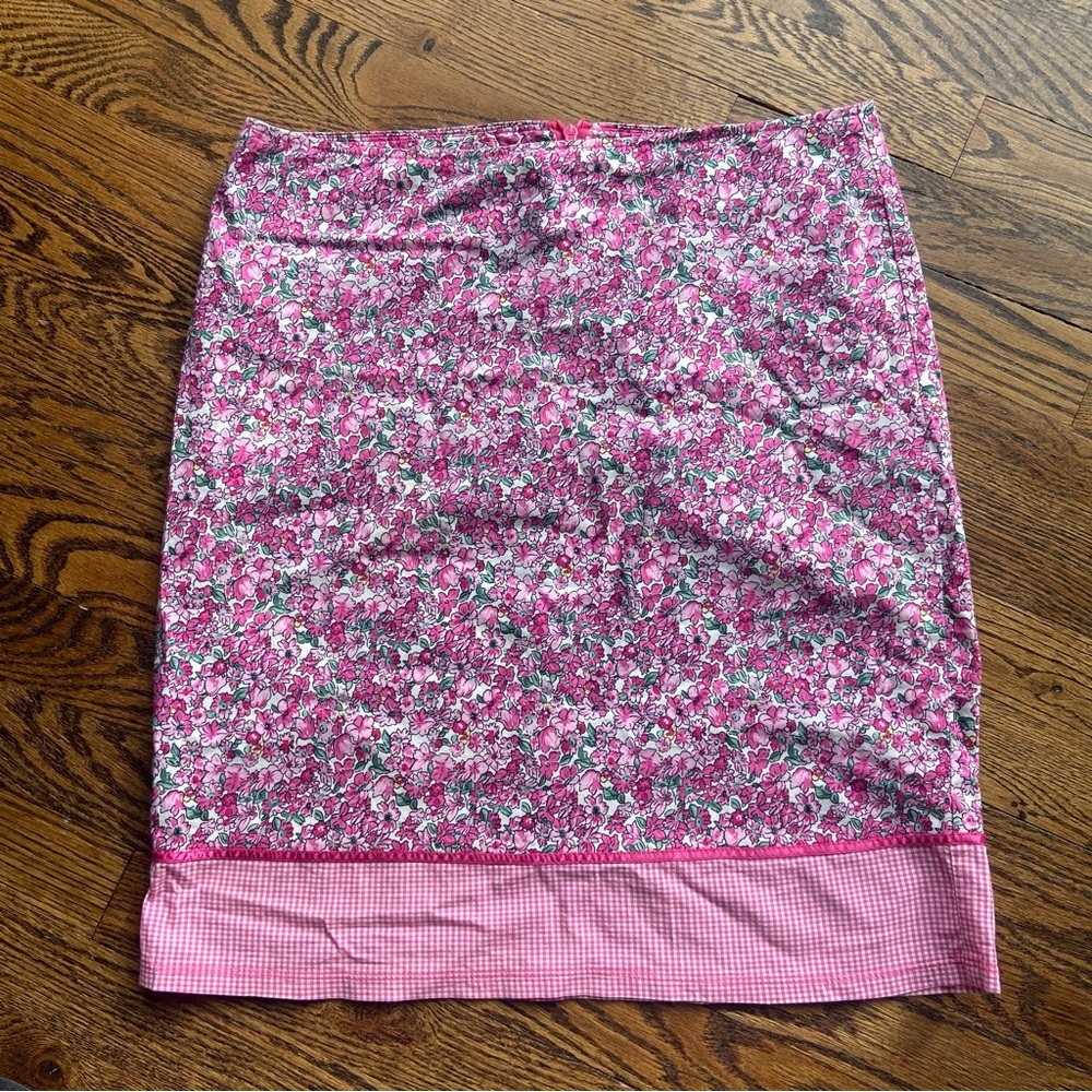 LunaChix Vintage Cotton Floral Pink Skirt Size 7/8